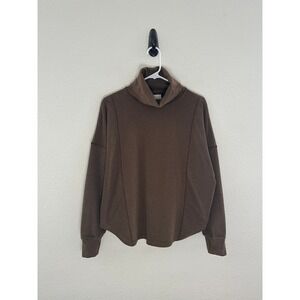 Varley Rainer Roll Neck Jumper Women Small Brown Brushed Rib Pullover Cozy